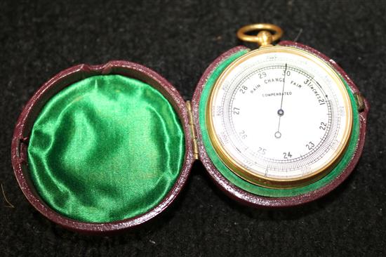 Cased pocket barometer